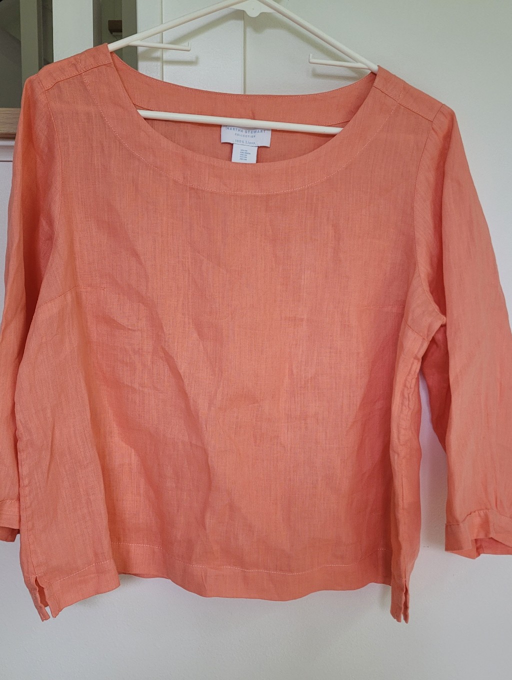Martha Stewart Coral 100 Linen Top Size M Martha Stewart Coral 100 Linen Top Size M